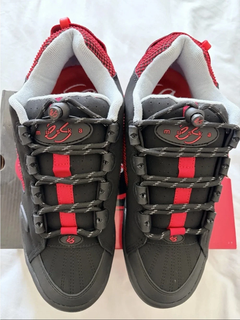 New Autographed 1997 reissue ES Chad Muska black red grey shoes mens size 10.5